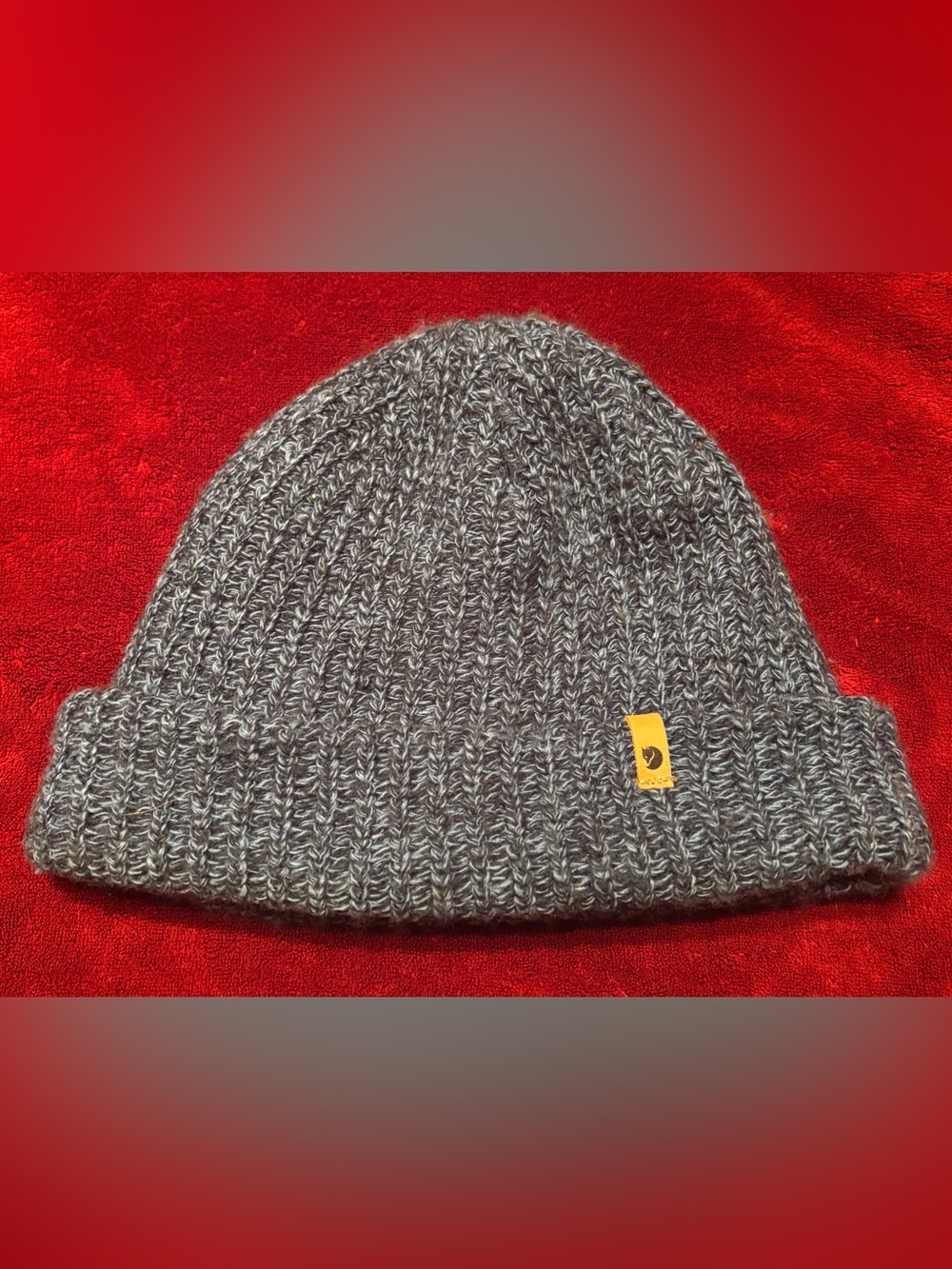 Fjallraven Ovik Melange Blue Ribbed Knit Beanie Hat